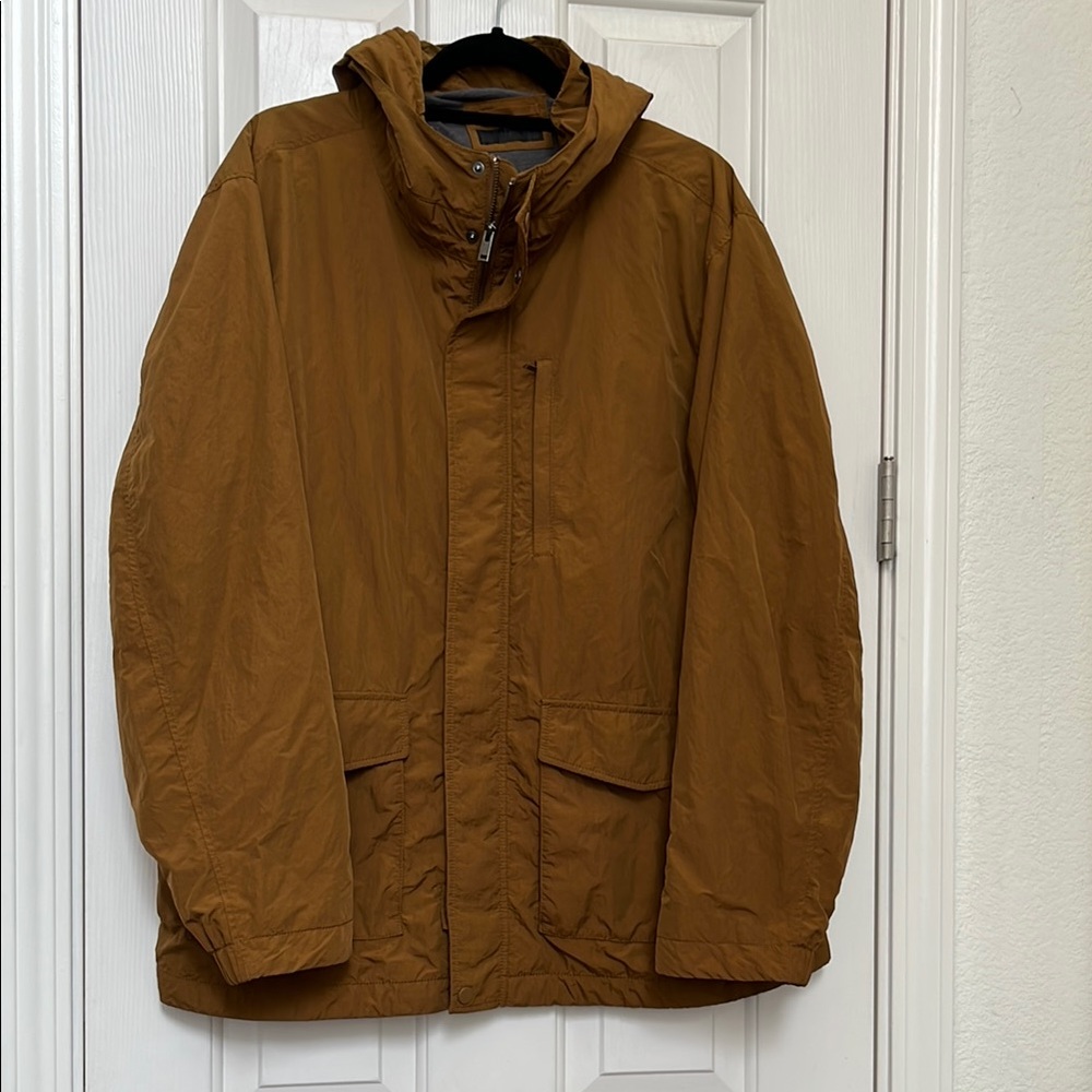 UNIQLO Men's Brown Hooded Full Zip Coat Jacket Size XXL